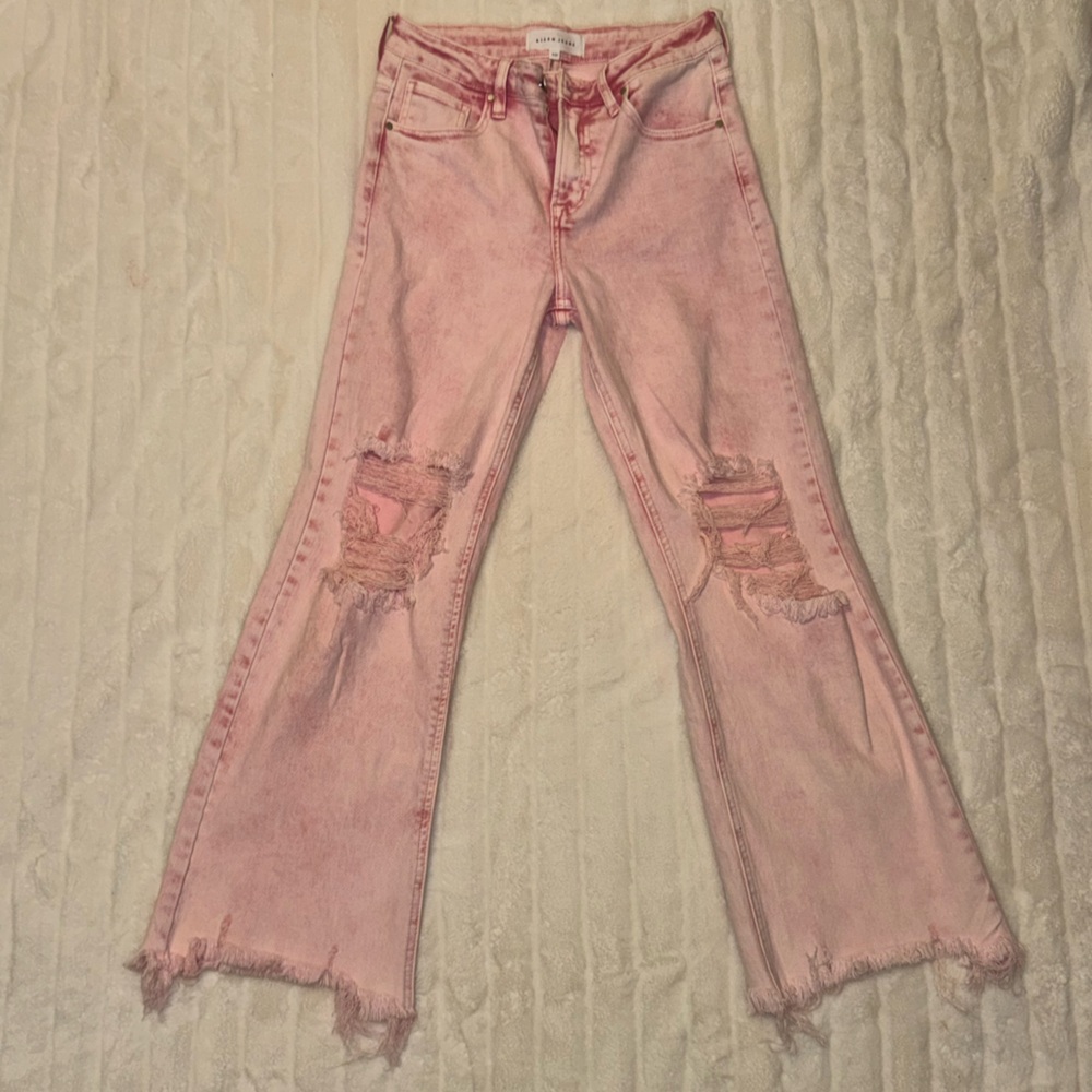 Stylish Pink Distressed Women Risen Jeans Wild Oak Boutique